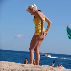 Pic #7 Black Thong - Beach, Bikini Voyeur, Blonde