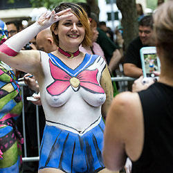 Pic #1 Body Painting In A NY Park - Nude Girls, Big Tits, Public Exhibitionist, Public Place