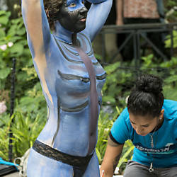 Pic #7 Body Painting In A NY Park - Nude Girls, Big Tits, Public Exhibitionist, Public Place