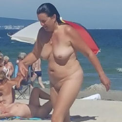 Pic #1 German Nude Beach - Nude Girls, Beach, Big Tits, Blonde, Outdoors, Beach Voyeur