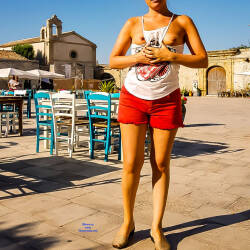 Pic #2 Vacanze In Sicilia Parte 2 - Pantieless Girls, Brunette, Public Exhibitionist, Flashing, Outdoors, Small Tits, Shaved, Amateur