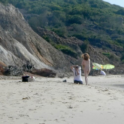 Pic #1 Shooting The Shoot - Nude Girls, Beach, Big Tits, Brunette, Outdoors, Bush Or Hairy, Beach Voyeur