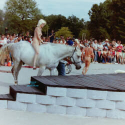 Pic #1 Lady Godiva Contest From 1984 - Nude Girls, Big Tits, Brunette, Outdoors, Small Tits, Bush Or Hairy, Amateur