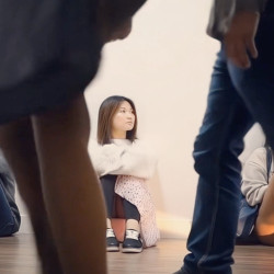 Pic #10 Sitting there without knowing she's showing her white panties to everyone (Part 1)